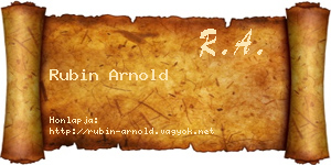 Rubin Arnold névjegykártya